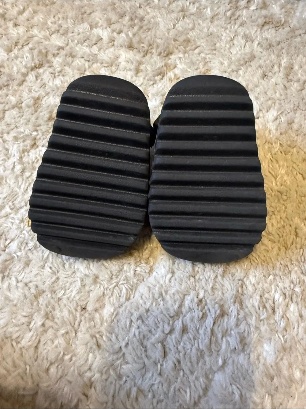 Yeezy Kids Black Open-Toe Slide Sandals with Back Strap